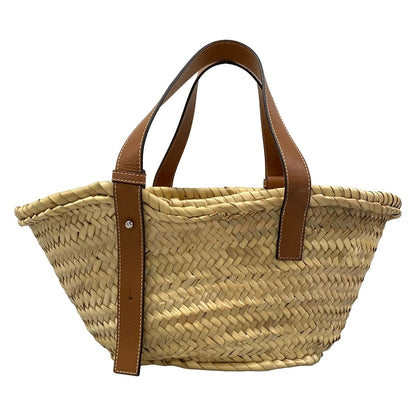 Loewe Tote Basket Beige Dark Brown Leather — view 3