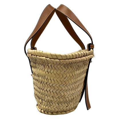 Loewe Tote Basket Beige Dark Brown Leather — view 2