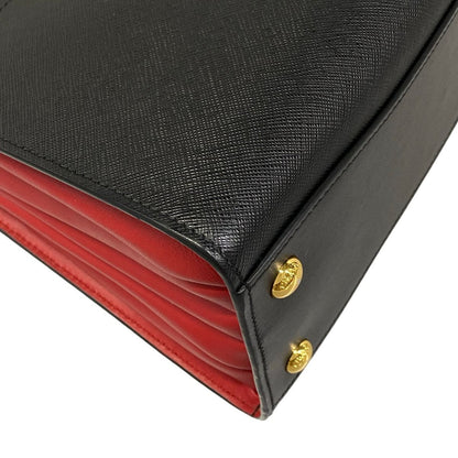 Prada Handbag Bibliotheque Black Red Leather — view 6