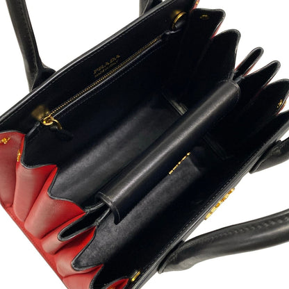 Prada Handbag Bibliotheque Black Red Leather — view 7
