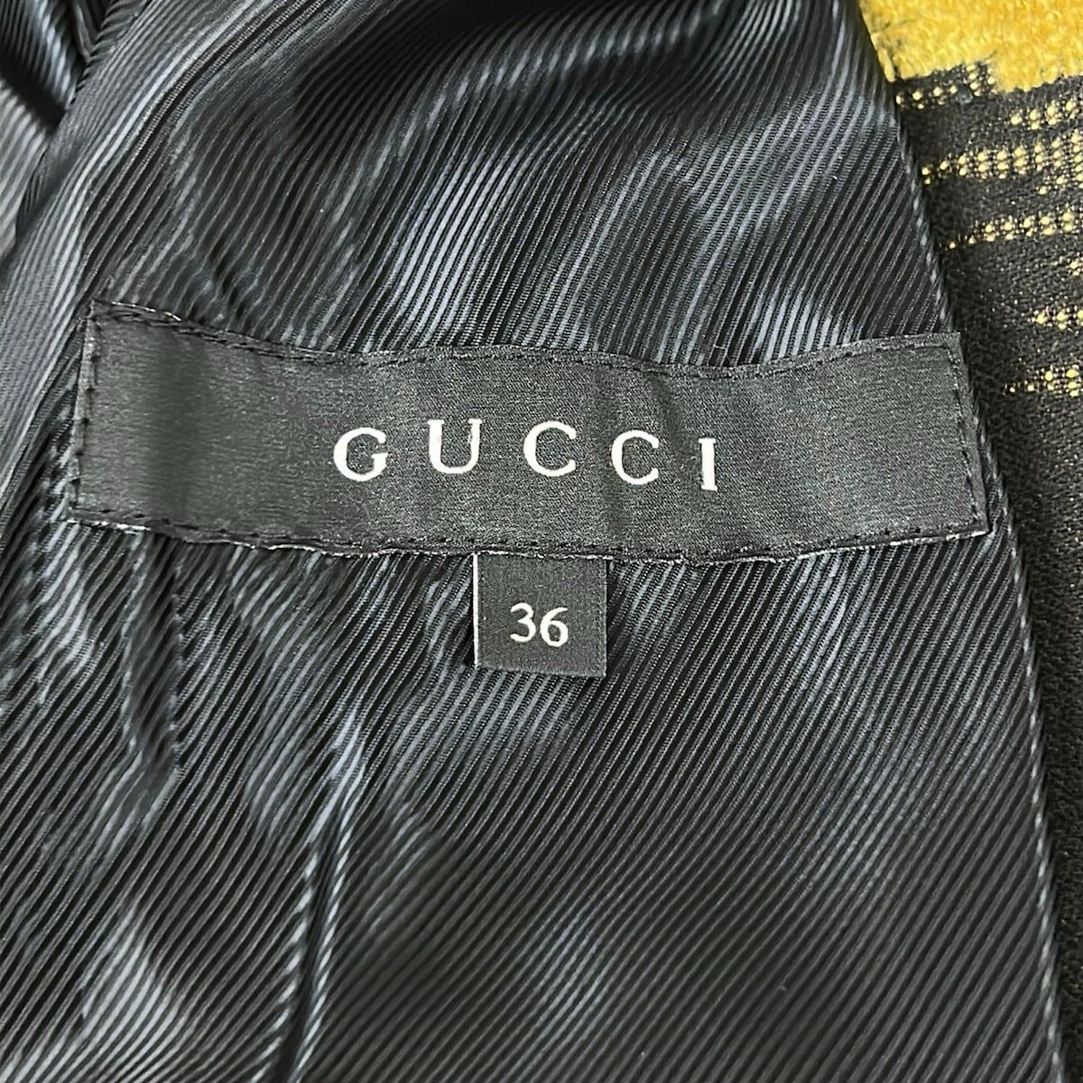 Gucci Jacket 36 S Dark Yellow Black Long Sleeve Velour Autumn — view 3