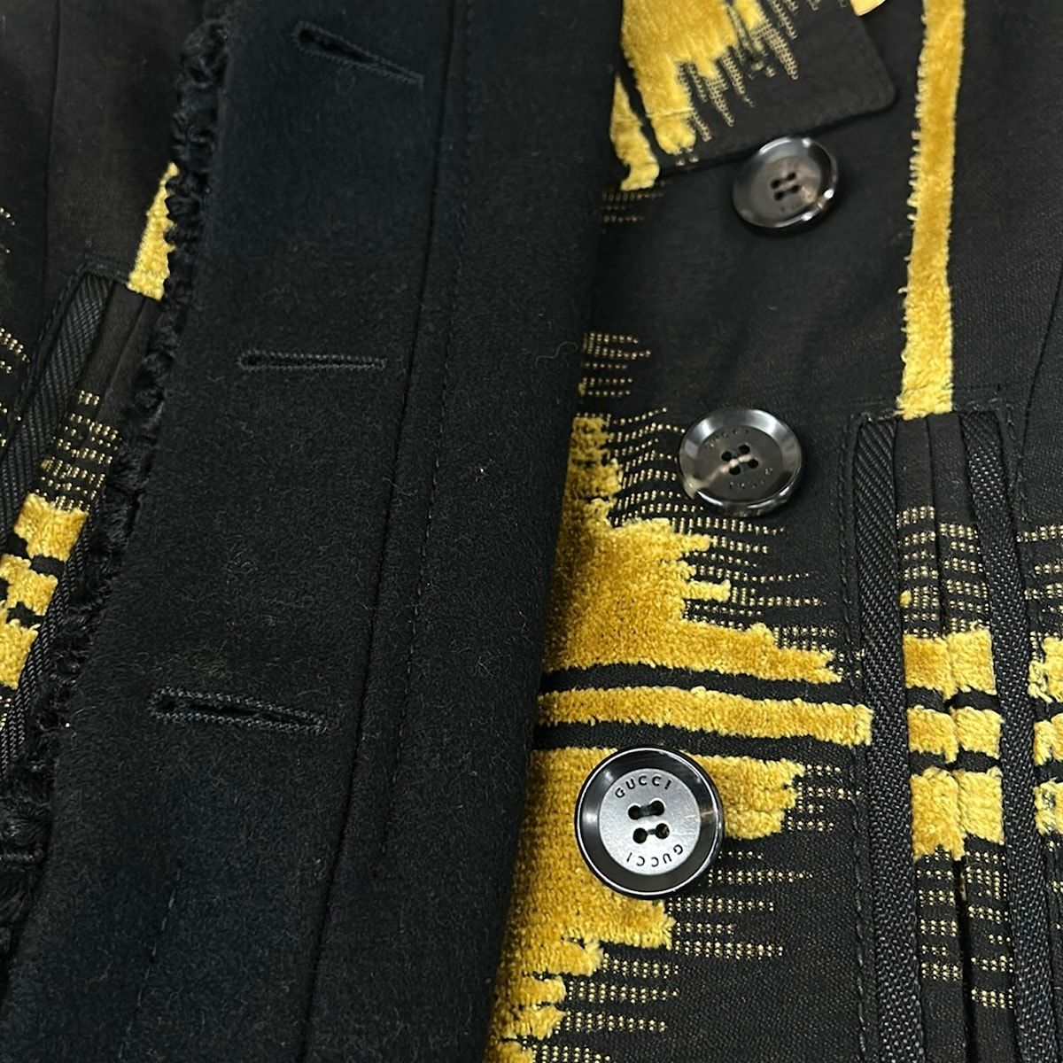 Gucci Jacket 36 S Dark Yellow Black Long Sleeve Velour Autumn — view 9