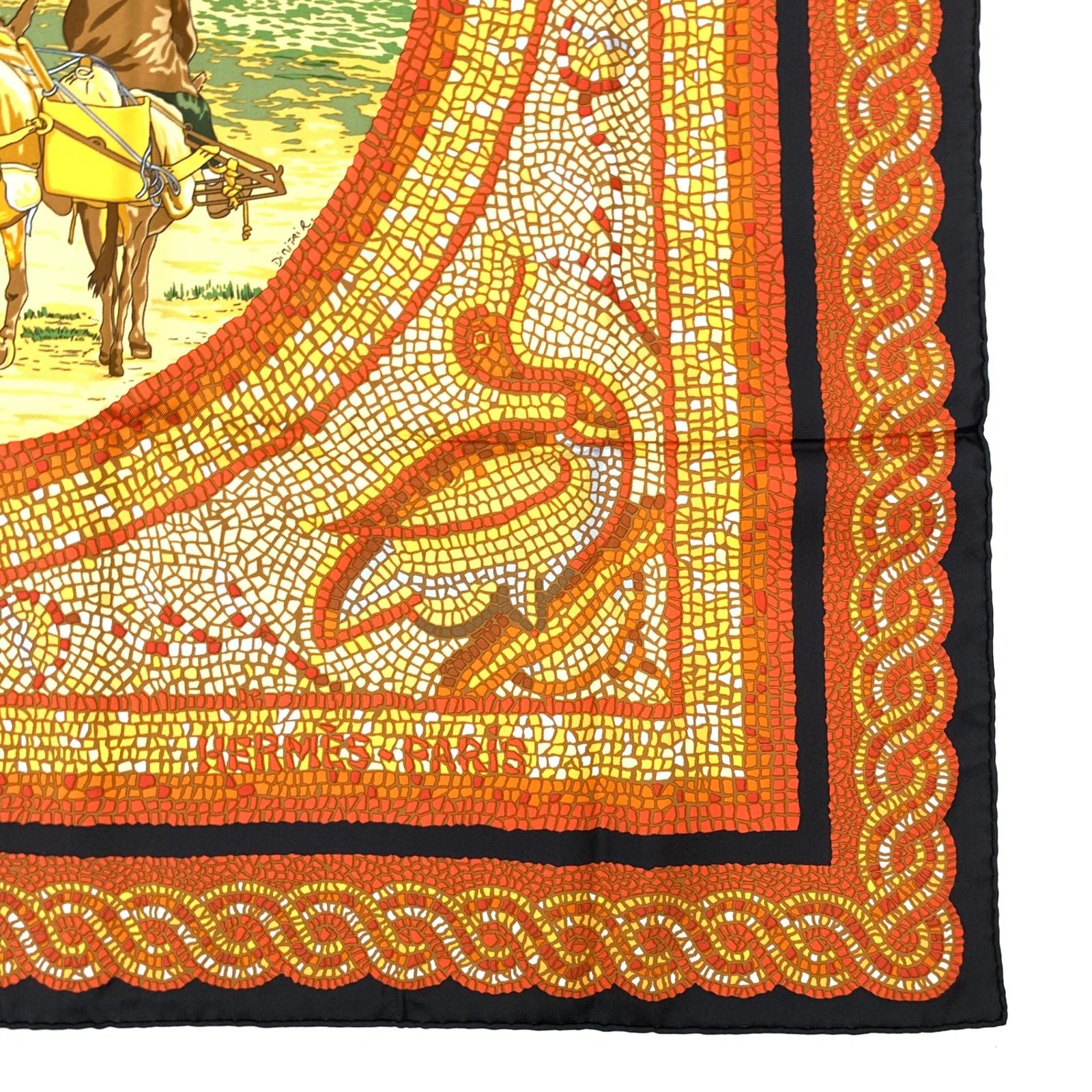 Hermes Carre 90 Sous le Cedre Under the Cedar Multicolor Silk Scarf — view 6