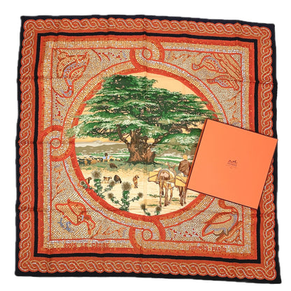 Hermes Carre 90 Sous le Cedre Under the Cedar Multicolor Silk Scarf