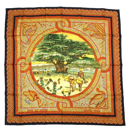 Hermes Carre 90 Sous le Cedre Under the Cedar Multicolor Silk Scarf — view 3