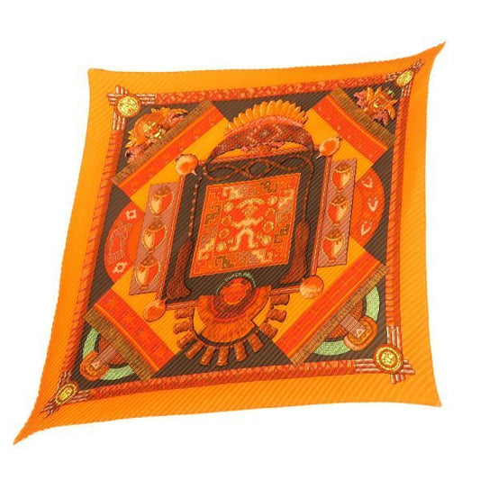 Hermes Pleated Scarf Orange