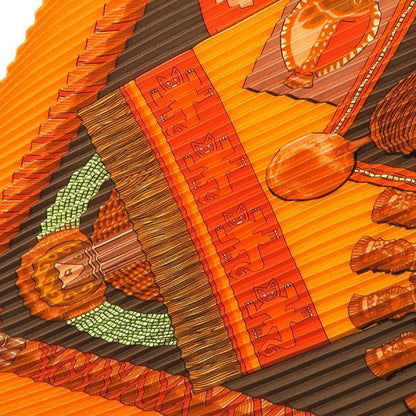 Hermes Pleated Scarf Orange — view 5