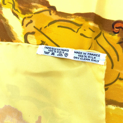 Hermes Carre 90 Concerto Yellow Silk 100% Scarf — view 8
