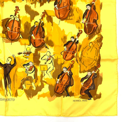 Hermes Carre 90 Concerto Yellow Silk 100% Scarf — view 5