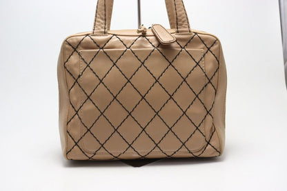 Chanel Wild Stitch Gunmetal Leather Handbag — view 2