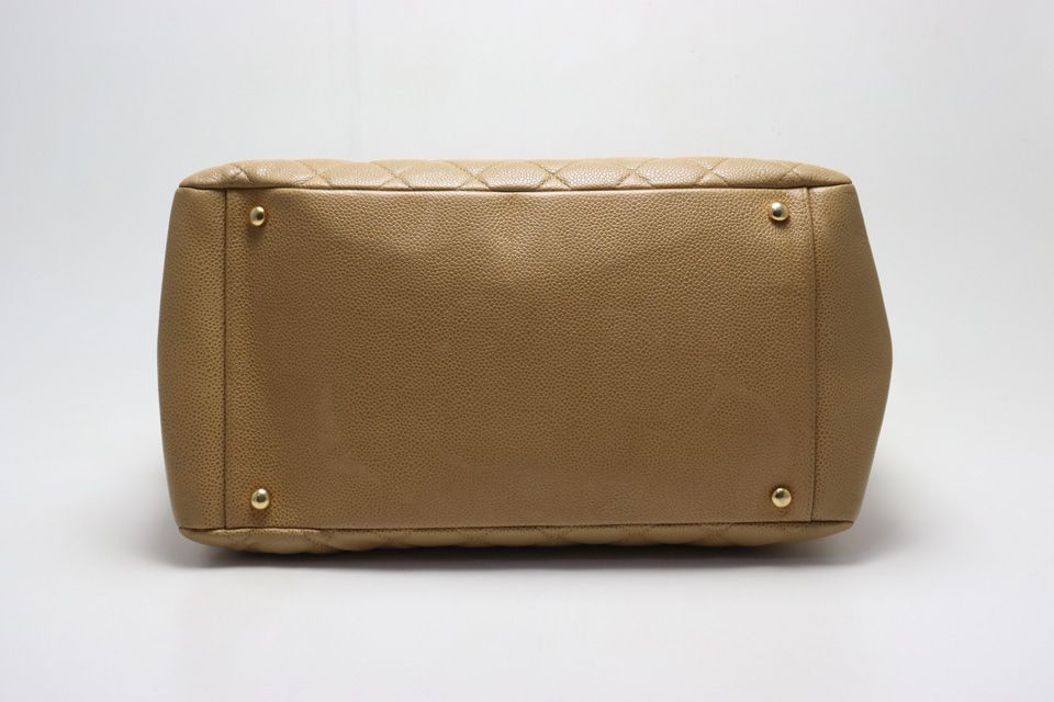 Chanel Caviar Leather Quilted Jumbo CC Logo Grand Shopping Tote GST GD Chain — view 3