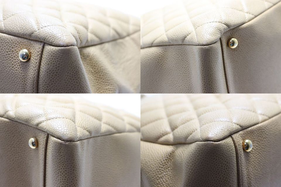 Chanel Caviar Leather Quilted Jumbo CC Logo Grand Shopping Tote GST GD Chain — view 4