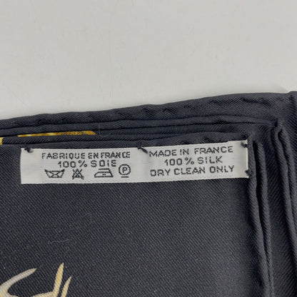 Hermes Carre 90 Passiflores Passion Flower Black Silk 100% Scarf — view 7