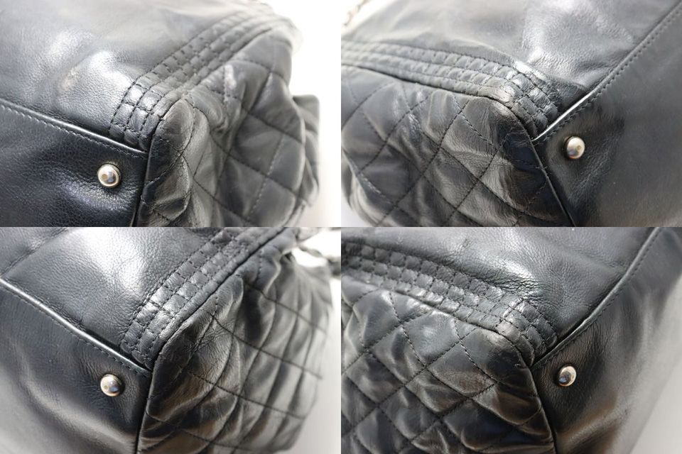Chanel 16 Jumbo CC Logo Quilted Leather Chain Shoulder Bag — view 4