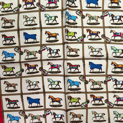 Hermes Scarf Silk 48 Cheveaux Au Paddock 48 Horses in the — view 6