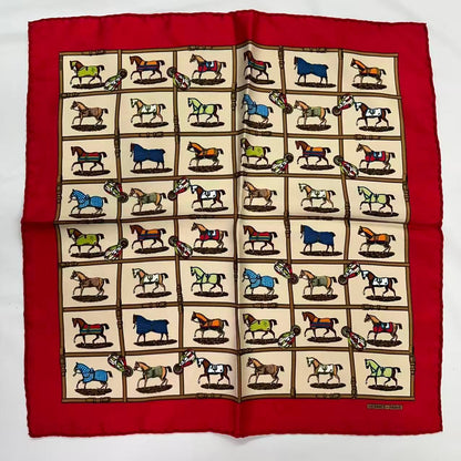 Hermes Scarf Silk 48 Cheveaux Au Paddock 48 Horses in the