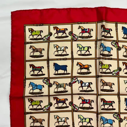 Hermes Scarf Silk 48 Cheveaux Au Paddock 48 Horses in the — view 2