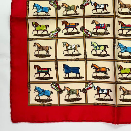 Hermes Scarf Silk 48 Cheveaux Au Paddock 48 Horses in the — view 3