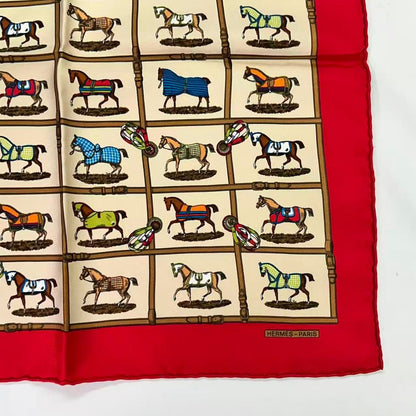 Hermes Scarf Silk 48 Cheveaux Au Paddock 48 Horses in the — view 5