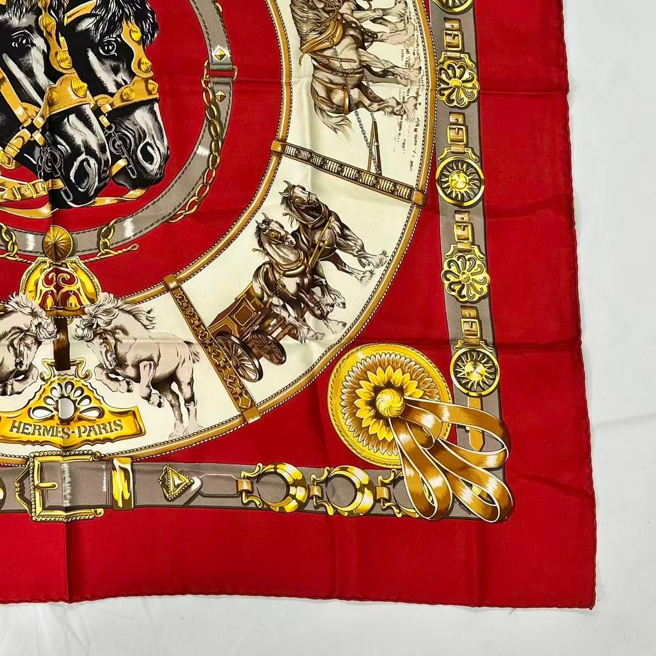 Hermes Carre 90 Scarf Silk Chevaux de Trait Taima — view 2