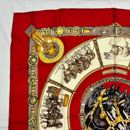 Hermes Carre 90 Scarf Silk Chevaux de Trait Taima — view 5