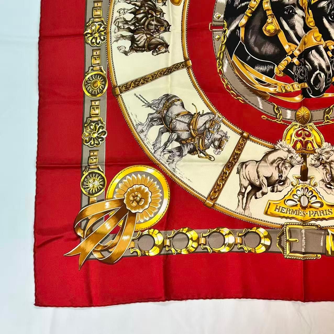 Hermes Carre 90 Scarf Silk Chevaux de Trait Taima — view 3