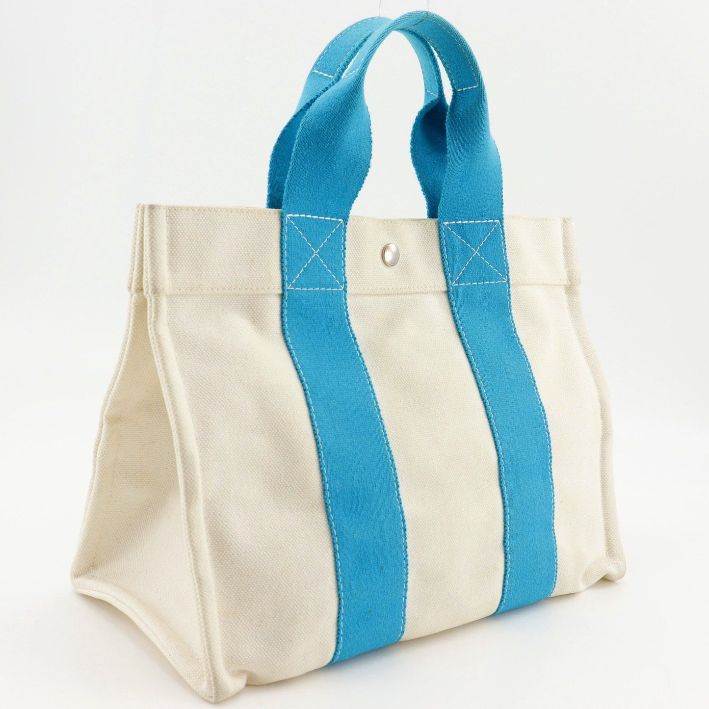 Hermes Bora PM Canvas White Tote — view 3