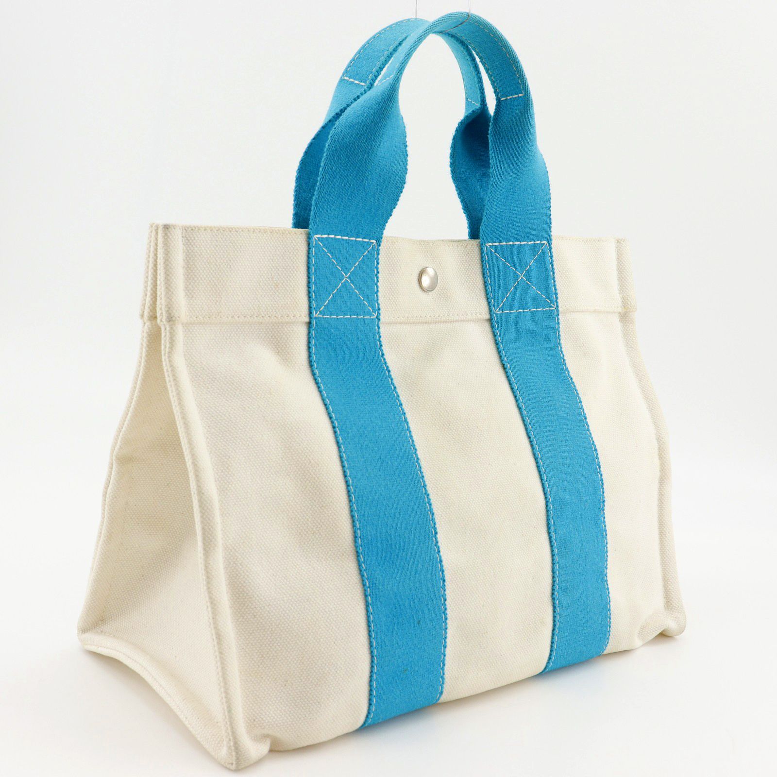 Hermes Bora PM Canvas White Tote — view 3