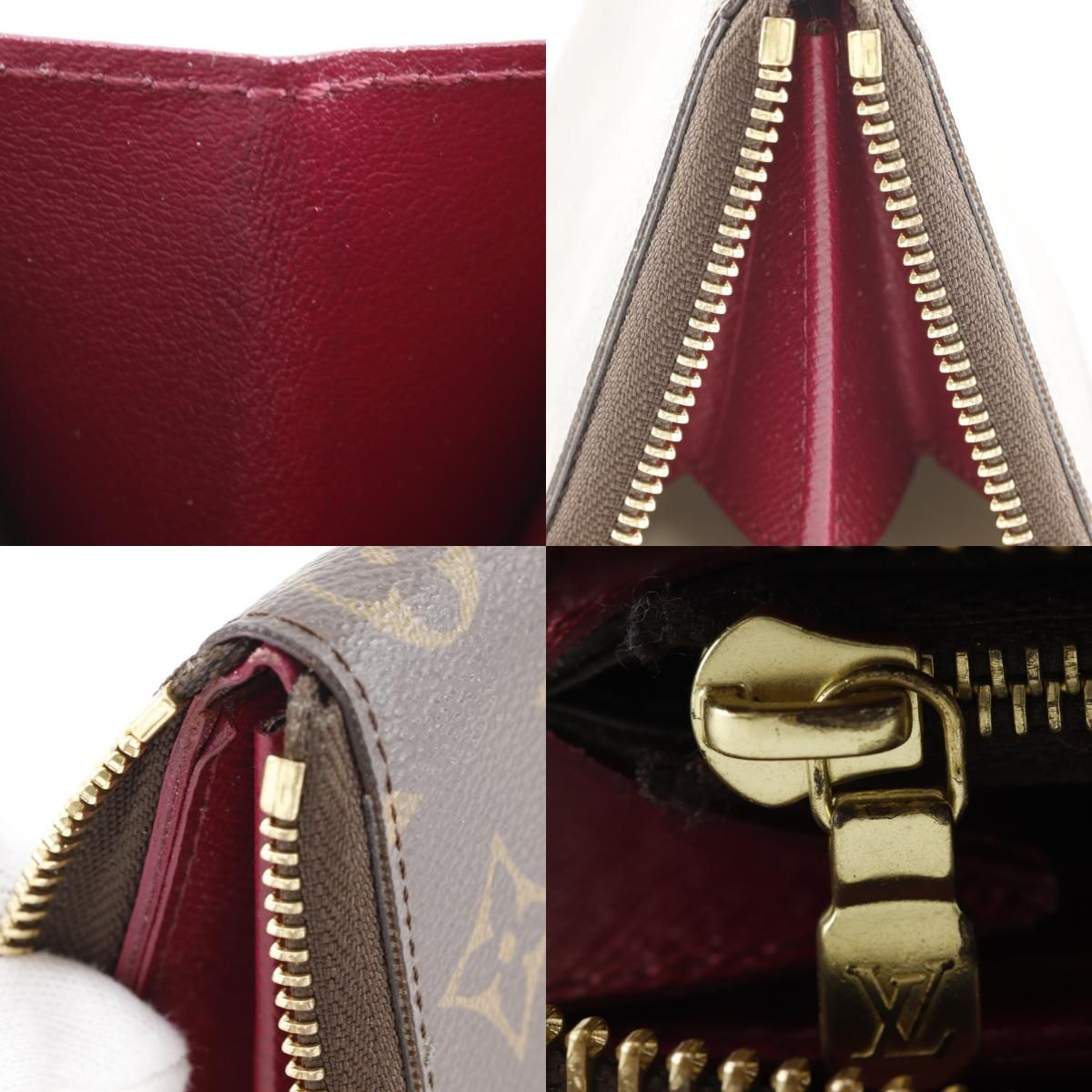 Louis Vuitton Portefeuille Clemence Zip Around Monogram Canvas Fuchsia — view 9