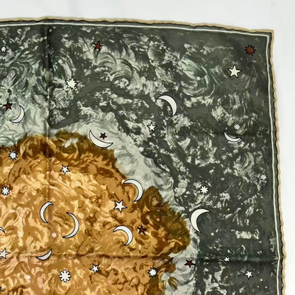 Hermes Scarf Silk L'annee Des Etoiles Year of the Stars Dark Green — view 3
