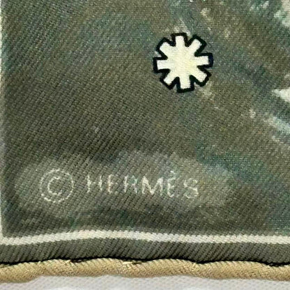 Hermes Scarf Silk L'annee Des Etoiles Year of the Stars Dark Green — view 7