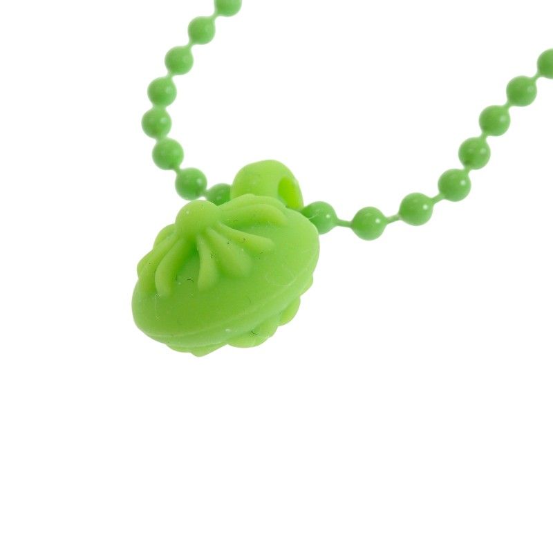 Chrome Hearts Rubber Cross Ball Necklace Lava Light Green — view 4
