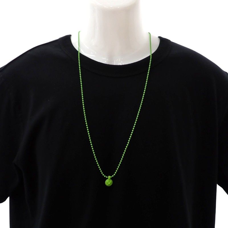 Chrome Hearts Rubber Cross Ball Necklace Lava Light Green — view 8