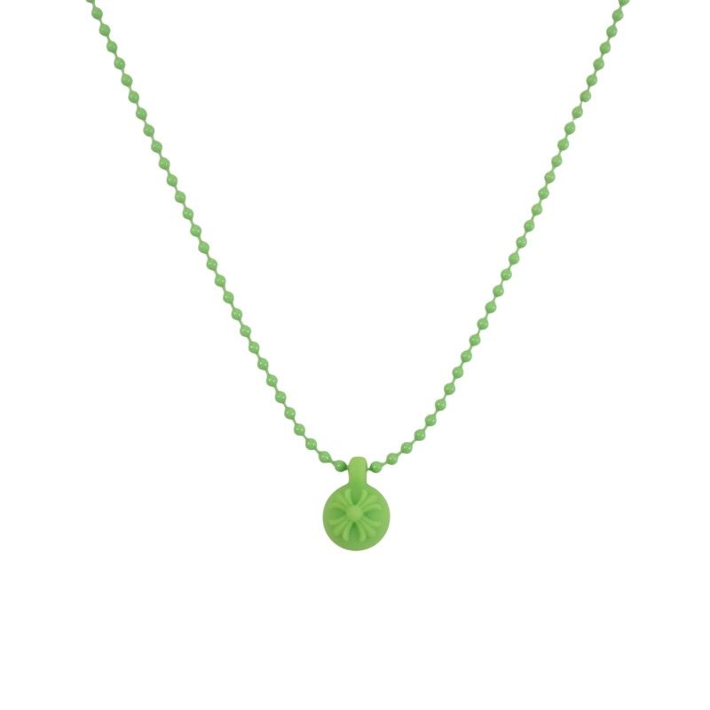 Chrome Hearts Rubber Cross Ball Necklace Lava Light Green — view 2