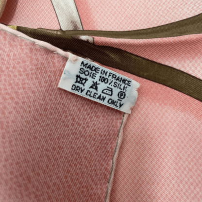 Hermes Carre 90 Projets Carres Planning Power Pink Silk 100% Scarf — view 8