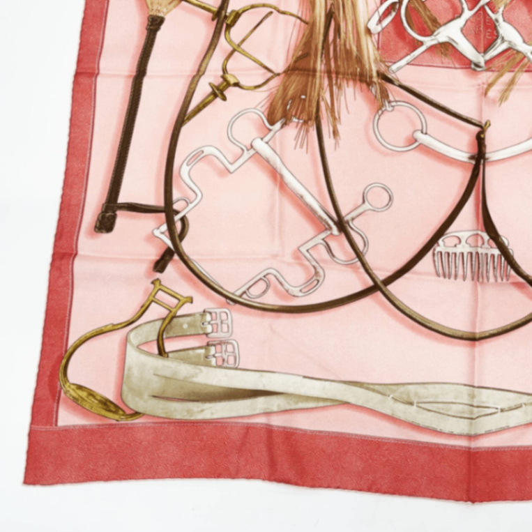 Hermes Carre 90 Projets Carres Planning Power Pink Silk 100% Scarf — view 5