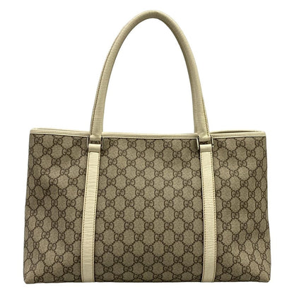 Gucci Tote GG Plus Supreme Gray Beige Ivory Leather — view 3