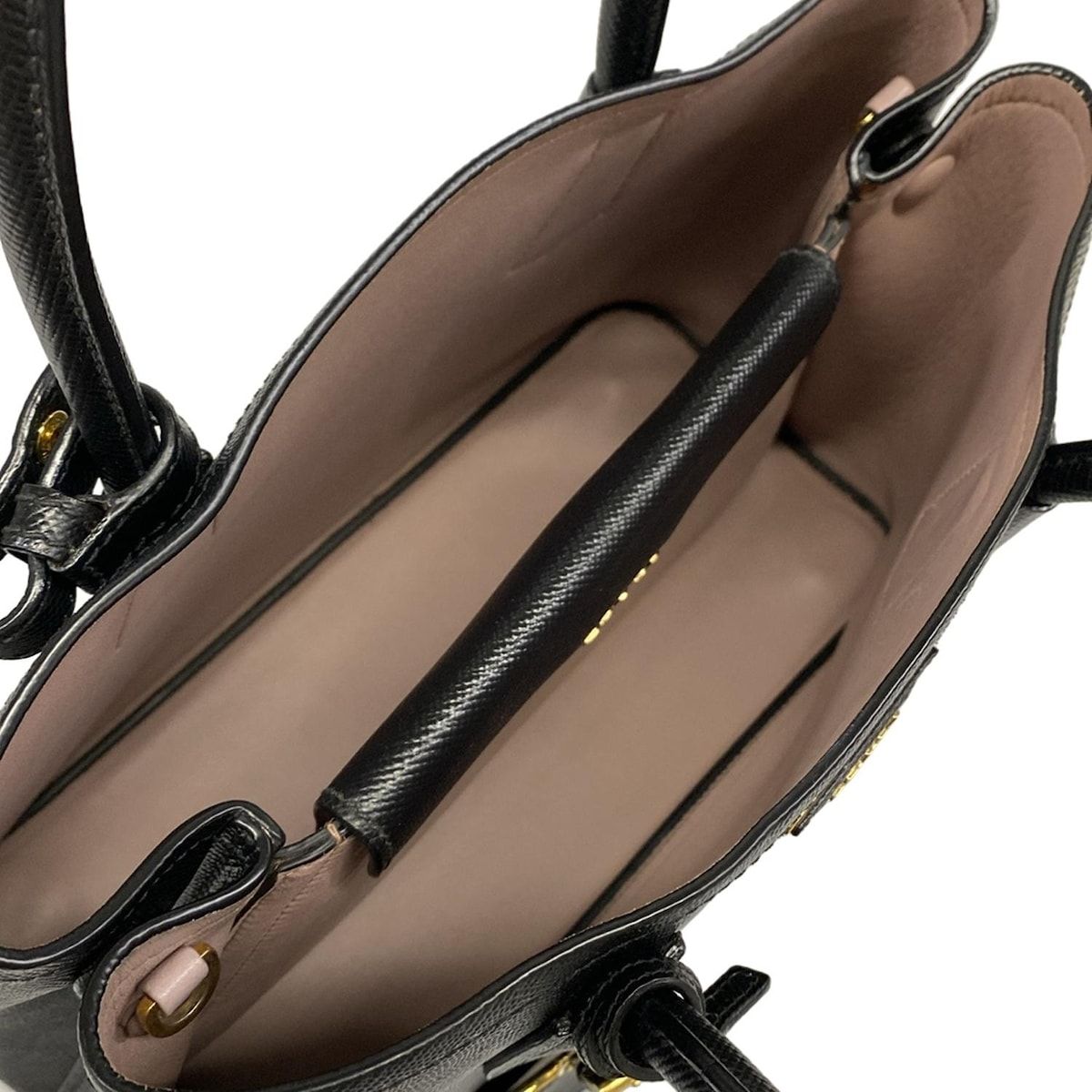 Prada Tote Double Small Black Leather — view 7