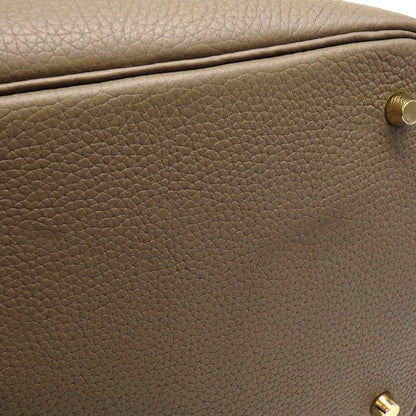 Hermes Handbag Picotin Lock Etoupe Taurillon Clemence Gold — view 7
