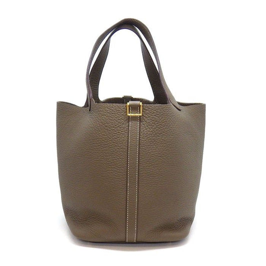 Hermes Handbag Picotin Lock Etoupe Taurillon Clemence Gold