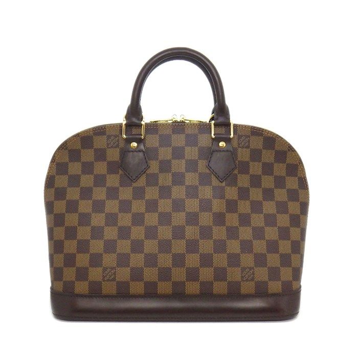 Louis Vuitton Handbag Alma Brown Damier Ebene Canvas Gold