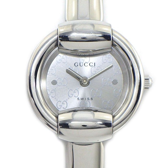 Gucci Watch Bangle Round GG Sunray Silver Dial SS