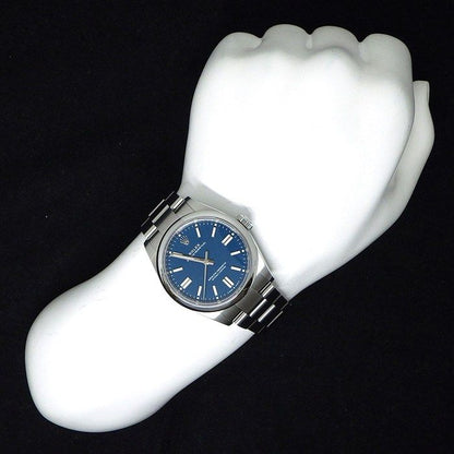 Rolex Watch Oyster Perpetual 41 Roulett Med Blue Dial Luminous Index Hands SS — view 8