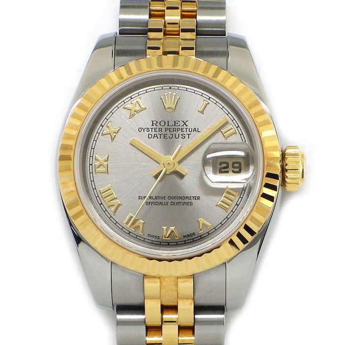 Rolex Watch Datejust No Roman Index Sunray Gray Dial Full Ted Bezel Jubilee