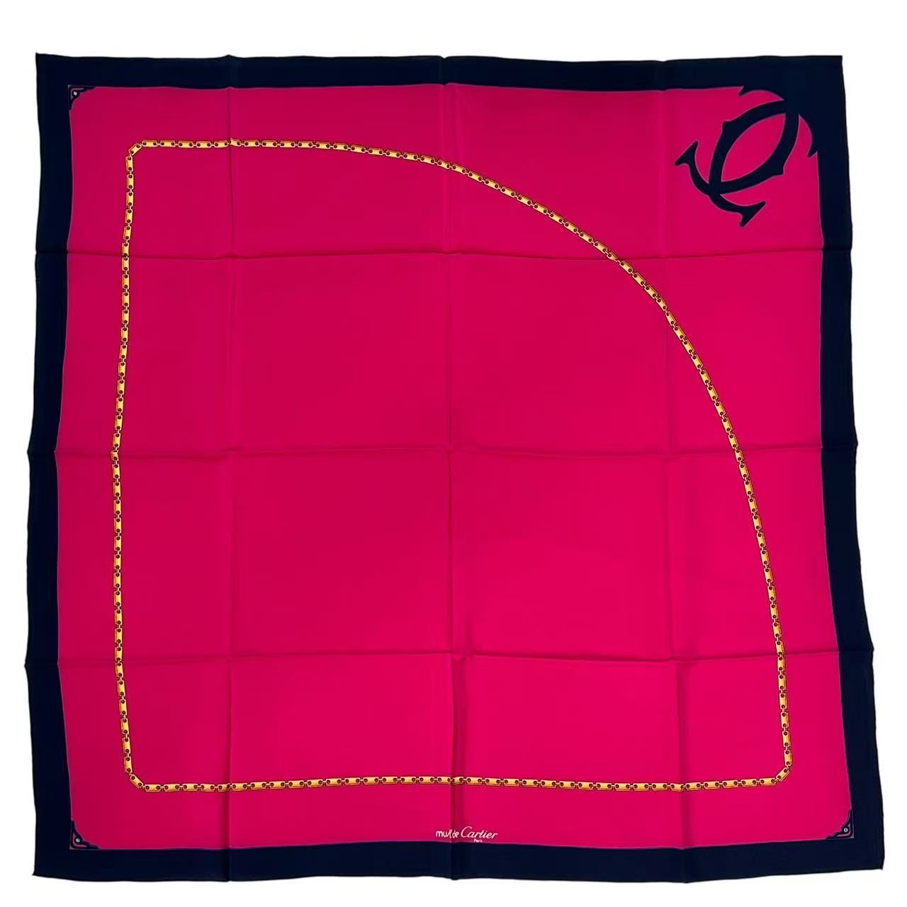 Cartier Scarf Silk Must de Cartier Chain Pattern Pink — view 2