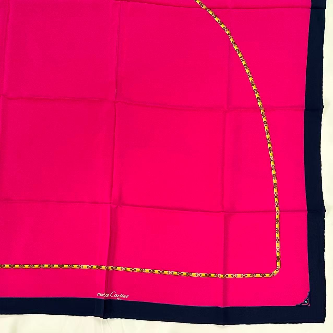 Cartier Scarf Silk Must de Cartier Chain Pattern Pink — view 6