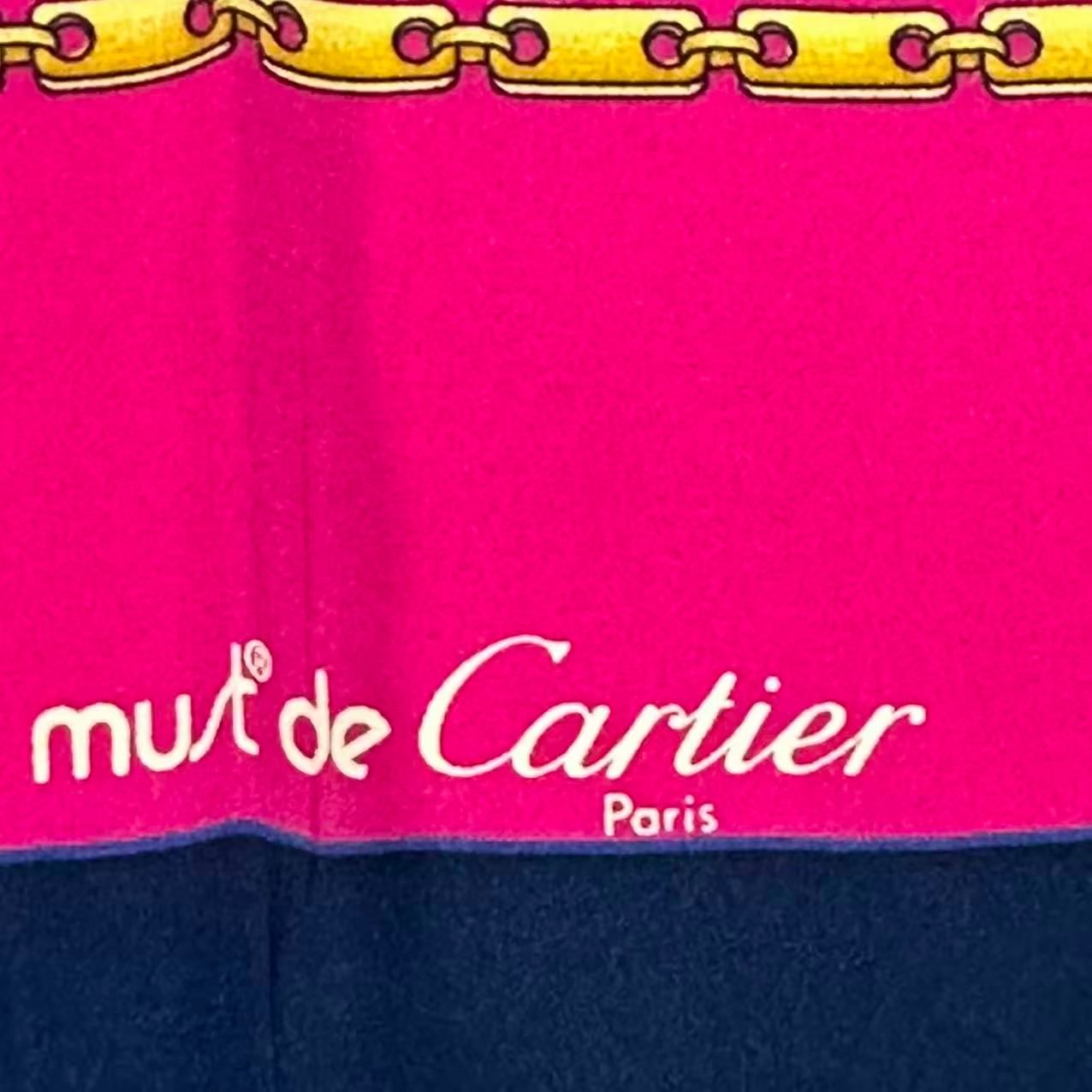 Cartier Scarf Silk Must de Cartier Chain Pattern Pink — view 4