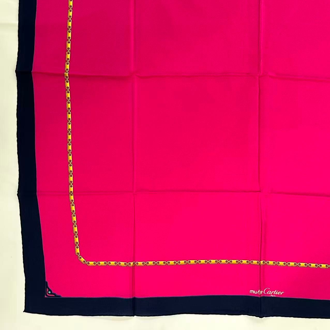 Cartier Scarf Silk Must de Cartier Chain Pattern Pink — view 5