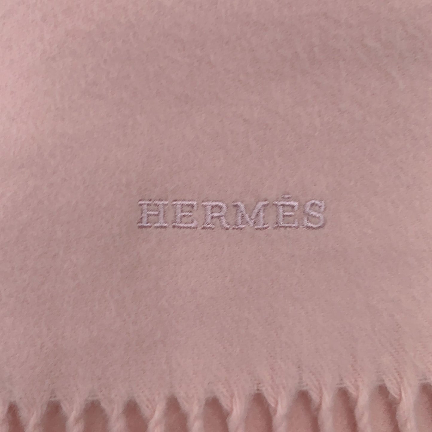 Hermes Shawl Scarf Large Luxury Cashmere Fringe Pink — view 4