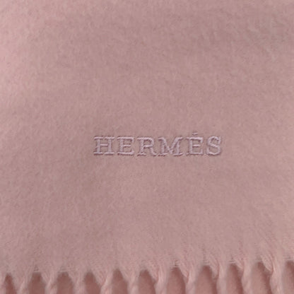 Hermes Shawl Scarf Large Luxury Cashmere Fringe Pink — view 4